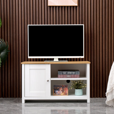 Furniturehmd Modern 1 Door Tv Stand Unit With Storage Shelves Corner Tv Cabinet,for Tvs Up To 50 Inches,living Room Furniture from B&Q