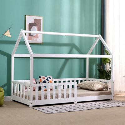 Furniturehmd Treehouse Style Bed Frame,solid Pine WoodSingle Bed Frame,floor Bed Frame For Boys And Girls,bedroom Furniture from B&Q