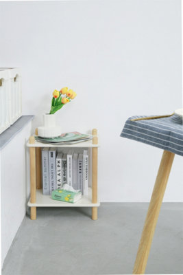 Furniturehmd 2 Tier Household Shelf,organiser Shelves,storage Shelf With Birch Round Legs And Mdf Shelving Unit For Bedroom, from B&Q