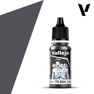 Vallejo Model Color 17ml - Metallic Natural Steel - 70.864 - Image 5