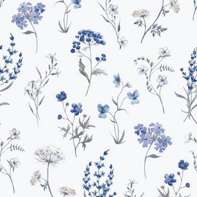 Galerie Spring Blossom Blue Wallpaper from B&Q