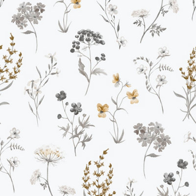 Galerie Spring Blossom Silver Grey Wallpaper from B&Q