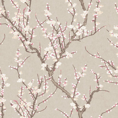 Galerie Spring Blossom Bronze Brown Wallpaper from B&Q