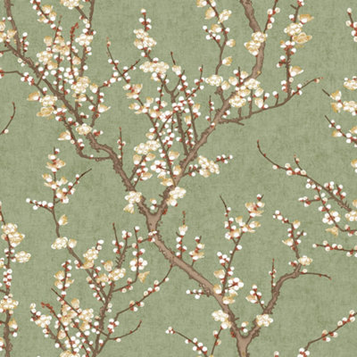 Galerie Spring Blossom Green Wallpaper from B&Q