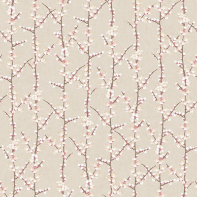 Galerie Spring Blossom Bronze Brown Wallpaper from B&Q