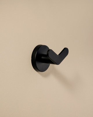 Cosmic Double Towel HookRobe HookCoat HookMatt BlackHidden FixingsAnti-Corrosion5Kg ResistanceStart Collection from B&Q