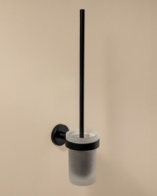 Cosmic Toilet BrushMatt BlackWall-MountedGlass And MetalAnti-CorrosionStart Collection from B&Q