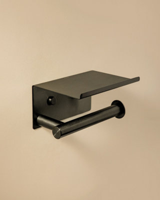 Cosmic Paper Holder With Cover Brushed Black Pvd Architect Sp from B&Q