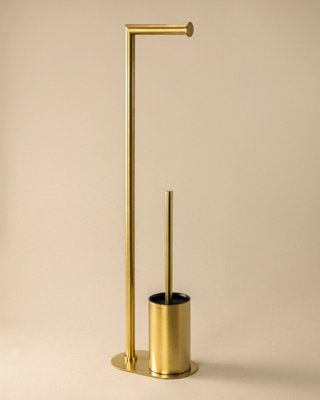 Cosmic Paper Holder With Toilet BrushBrushed Gold PvdArchitect S+ Collection