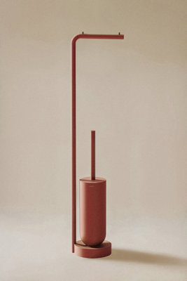 Cosmic Toilet Brush With Toilet Roll HolderAward-Winning DesignTerracottaGeyser Collection from B&Q