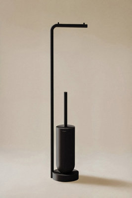Cosmic Toilet Brush With Toilet Roll HolderAward-Winning DesignBlackGeyser Collection from B&Q