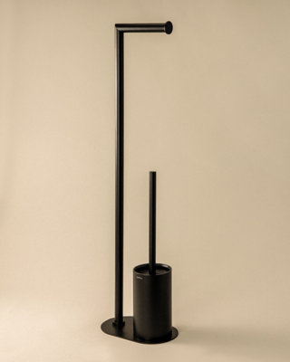 Cosmic Paper Holder With Toilet BrushMatt BlackArchitect S+ Collection