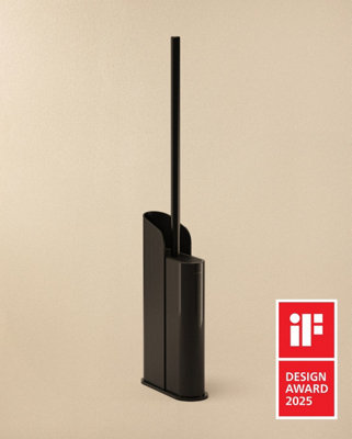 Cosmic Silicone Toilet BrushFloor Or Self-AdhesiveSlim DesignAward-Winning DesignBlackFlat Collection from B&Q