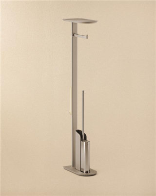 Cosmic Silicone Toilet Brush With Toilet Roll HolderSlim DesignChromeFlat Collection from B&Q