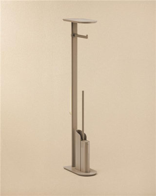 Cosmic Silicone Toilet Brush With Toilet Roll HolderSlim DesignBeigeFlat Collection from B&Q
