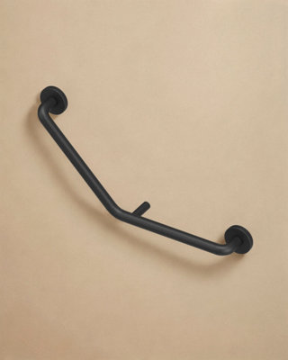 Cosmic Grab Rail 49CmElbow ShapeMatt BlackSupports Up To 150KgArchitect Collection from B&Q