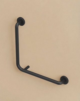 Cosmic Grab Rail 40CmElbow ShapeMatt BlackSupports Up To 150KgArchitect Collection from B&Q