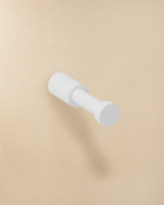 Cosmic Towel HookRobe HookCoat HookBrushed White Mat 5,5 CmInstalled With ScrewsLogic Collection from B&Q