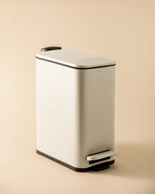 Cosmic Bathroom Bin Trash Can 5LSlim DesignPedalSoft-CloseRemovable Inner BucketWhiteEssentials Collection from B&Q