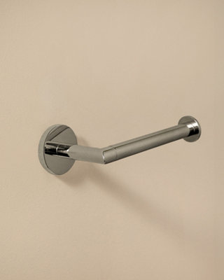 Cosmic Toilet Roll HolderChromeAdhesive Or Screw-InHidden FixingsAnti-CorrosionStart Collection from B&Q