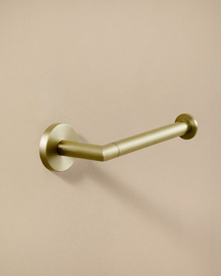 Cosmic Toilet Roll HolderMatt GoldAdhesive Or Screw-InHidden FixingsAnti-CorrosionStart Collection from B&Q