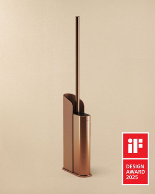 Cosmic Silicone Toilet BrushFloor Or Self-AdhesiveSlim DesignAward-Winning DesignCopper PvdFlat Collection from B&Q