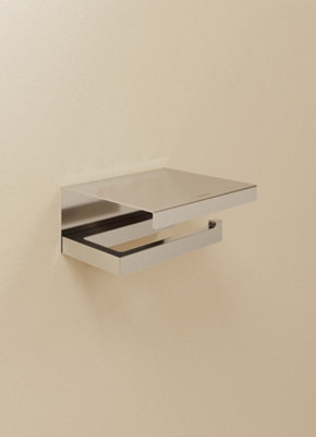 Cosmic Toilet Roll HolderSilver GlossWall-Mounted13 Cm. Collection The Grid from B&Q