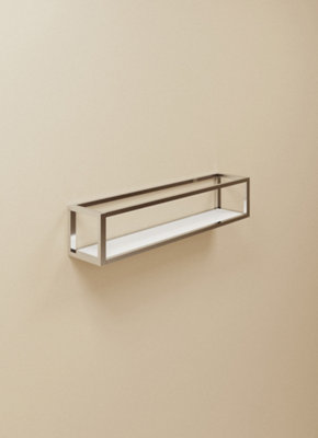 Cosmic Shelf With Towel RailSilver GlossWall-Mounted55 Cm. Collection The Grid from B&Q