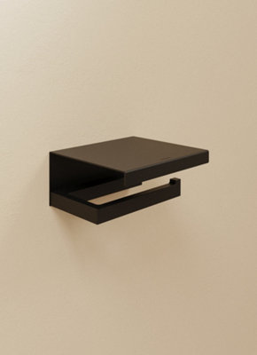 Cosmic Toilet Roll HolderBlack MattWall-Mounted13 Cm. Collection The Grid from B&Q