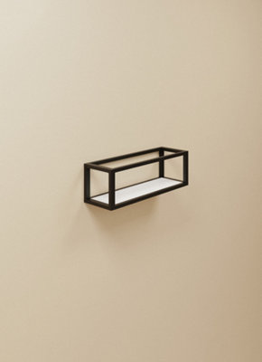 Cosmic Shelf With Towel RailBlack MattWall-Mounted35 Cm. Collection The Grid from B&Q
