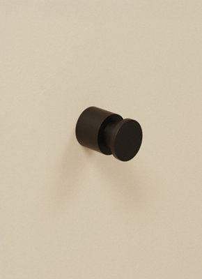 Cosmic Towel HookRobe HookCoat Hook BlackHidden FixingsAnti-Corrosion5Kg ResistanceMicra Collection from B&Q