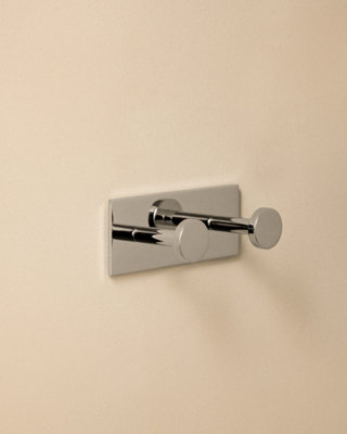 Cosmic Double Towel HookRobe HookCoat HookSelf-AdhesiveChromeSupports Up To 5KgStick Collection from B&Q