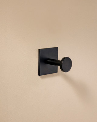 Cosmic Towel HookRobe HookCoat HookSelf-AdhesiveBlackSupports Up To 5KgStick Collection from B&Q