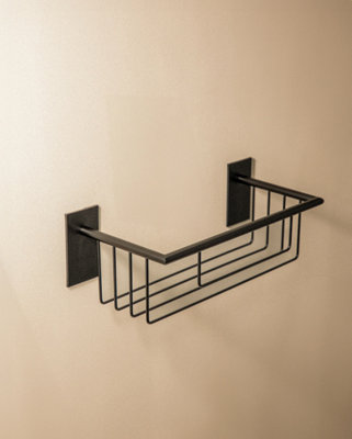 Cosmic Shower CaddyShower Basket30CmSelf-AdhesiveBlackAnti-CorrosionStick Collection