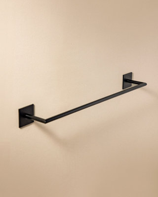 Cosmic Towel Rail30CmSelf-AdhesiveBlackAnti-CorrosionSupports Up To 10KgStick Collection from B&Q