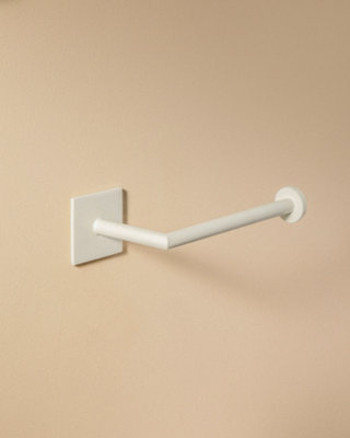 Cosmic  Toilet Roll HolderSelf-AdhesiveWhiteStick Collection from B&Q