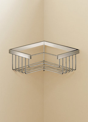 Cosmic Corner Shower CaddyShower Basket20CmChromeWall MountedScrews IncludedArchitect Collection