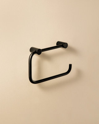 Cosmic Paper Holder/towel Rack Matt Black Logic from B&Q