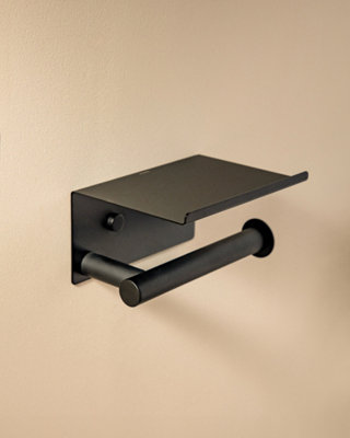 Cosmic Paper Holder With Cover Matt Black Architect Sp from B&Q