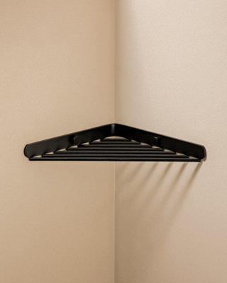 Cosmic Black Corner Rack Soap Dish Matte Logic Size 2.5