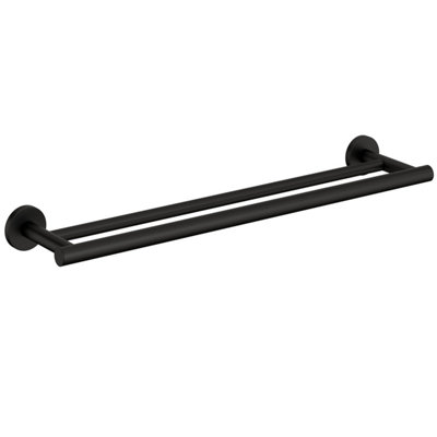 Cosmic Double Towel Rack Matt Black Architect Sp (60Cm) from B&Q