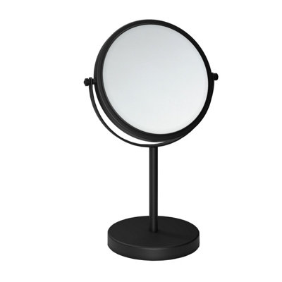 Cosmic Magnifying MirrorFreestandingDouble SideX1/x5Swivel18Cm DiameterMatt BlackArchitect Collection from B&Q
