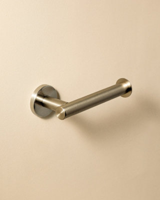 Cosmic Toilet Roll HolderBrushed Stainless SteelWall-Mounted. Collection Architect S+ from B&Q