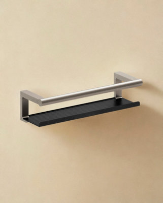 Cosmic Bathroom ShelfBathroom OrganizerMatt Silver And BlackArchitect S+ Collection