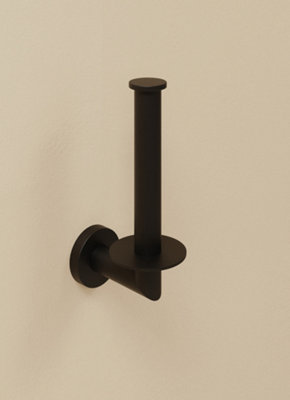 Cosmic Toilet Roll HolderBlack MattWall-Mounted9 Cm. Collection Kubic from B&Q
