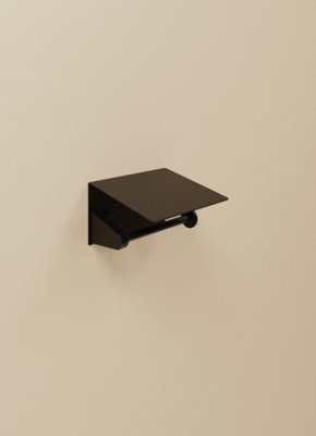 Cosmic Toilet Roll HolderBlack MattWall-Mounted13 Cm. Collection Kubic from B&Q