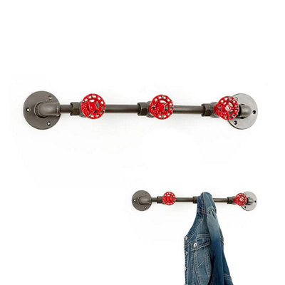 Balvi Industrial Style Pipeline Wall Mounted Coat Rack & Hat Hook Hanger from B&Q