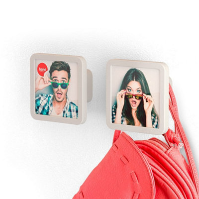 Balvi Klick White Wall Coat Hanger & Photo Frame Set Of 2 from B&Q