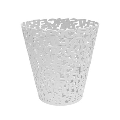 Balvi White Wastepaper Basket,dust BinOffice Paper BinLetters ,plastic from B&Q