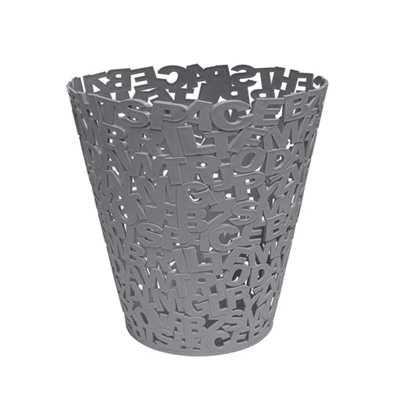 Balvi Gray Wastepaper Basket,dust BinOffice Paper BinLetters ,plastic from B&Q